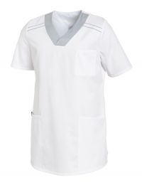 Herren Schlupfkasack Zweifarbig Weiß Silbergrau